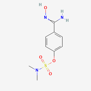 molecular formula C9H13N3O4S B7724328 (E)-4-(N'-hydroxycarbamimidoyl)phenyl dimethylsulfamate 