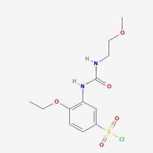 molecular formula C12H17ClN2O5S B7724347 4-Ethoxy-3-[3-(2-methoxyethyl)ureido]benzenesulfonyl chloride 