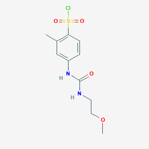 molecular formula C11H15ClN2O4S B7724457 4-[3-(2-Methoxyethyl)ureido]-2-methylbenzenesulfonyl chloride 
