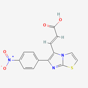 molecular formula C14H9N3O4S B7724490 3-[6-(4-Nitrophenyl)imidazo[2,1-b]thiazol-5-yl]acrylic acid 