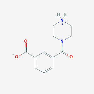 molecular formula C12H14N2O3 B7724578 3-(Piperazin-4-ium-1-carbonyl)benzoate 