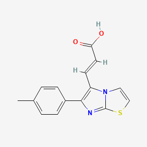 molecular formula C15H12N2O2S B7724695 3-(6-p-Tolyl imidazo[2,1-b]thiazol-5-yl)acrylic acid 