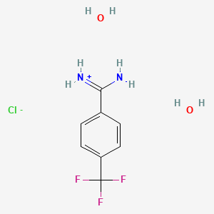 molecular formula C8H12ClF3N2O2 B7724755 [Amino-[4-(trifluoromethyl)phenyl]methylidene]azanium;chloride;dihydrate 