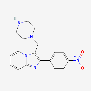 molecular formula C18H19N5O2 B7724912 2-(4-Nitrophenyl)-3-(piperazin-1-ylmethyl)imidazo[1,2-a]pyridine CAS No. 308127-76-6