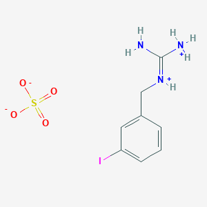molecular formula C8H12IN3O4S B7725348 [Amino(azaniumyl)methylidene]-[(3-iodophenyl)methyl]azanium;sulfate 