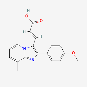 molecular formula C18H16N2O3 B7725375 3-(2-(4-Methoxyphenyl)-8-methylimidazo[1,2-a]pyridin-3-yl)acrylic acid 
