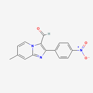 molecular formula C15H11N3O3 B7725423 7-Methyl-2-(4-nitrophenyl)imidazo[1,2-a]pyridine-3-carbaldehyde 