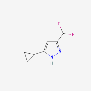 molecular formula C7H8F2N2 B7725537 3-环丙基-5-(二氟甲基)-1H-吡唑 CAS No. 1062296-03-0