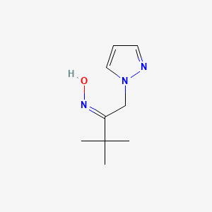 molecular formula C9H15N3O B7725546 (2Z)-N-hydroxy-3,3-dimethyl-1-(1H-pyrazol-1-yl)butan-2-imine 