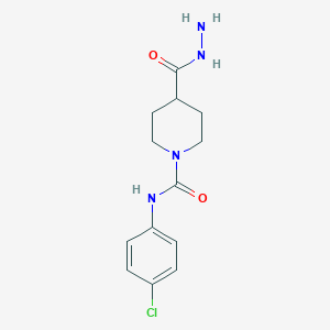 molecular formula C13H17ClN4O2 B7725620 N-(4-chlorophenyl)-4-(hydrazinecarbonyl)piperidine-1-carboxamide 