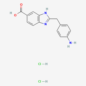 molecular formula C15H15Cl2N3O2 B7725649 2-(4-Amino-benzyl)-1h-benzoimidazole-5-carboxylic acid; dihydrochloride 