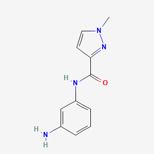 molecular formula C11H12N4O B7725713 N-(3-aminophenyl)-1-methyl-1H-pyrazole-3-carboxamide 