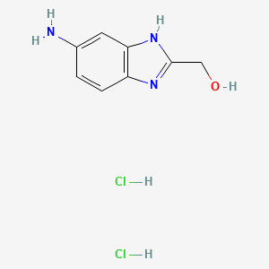 molecular formula C8H11Cl2N3O B7725816 (5-amino-1H-benzo[d]imidazol-2-yl)methanol dihydrochloride 