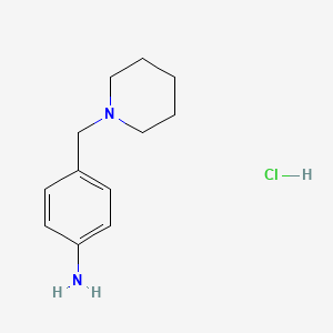 molecular formula C12H19ClN2 B7725847 Benzenamine, 4-(1-piperidinylmethyl)-, monohydrochloride 
