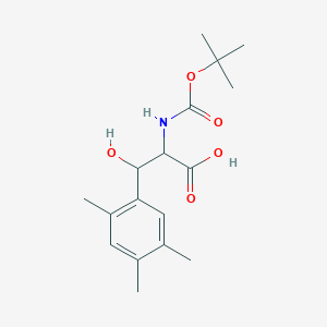 3-Hydroxy-2-[(2-methylpropan-2-yl)oxycarbonylamino]-3-(2,4,5-trimethylphenyl)propanoic acid