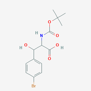 3-(4-Bromophenyl)-3-hydroxy-2-[(2-methylpropan-2-yl)oxycarbonylamino]propanoic acid