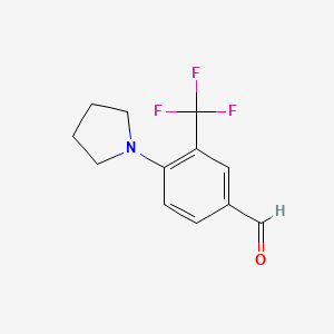 molecular formula C12H12F3NO B7726079 4-Pyrrolidin-1-yl-3-trifluoromethyl-benzaldehyde 
