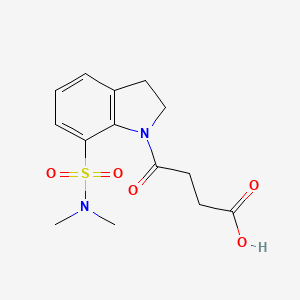 molecular formula C14H18N2O5S B7726229 4-[7-(Dimethylsulfamoyl)-2,3-dihydroindol-1-yl]-4-oxobutanoic acid 