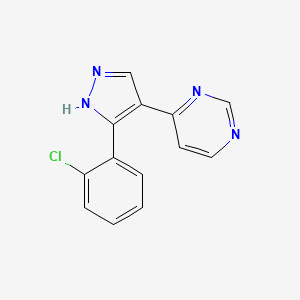 4-[5-(2-chlorophenyl)-1H-pyrazol-4-yl]pyrimidine