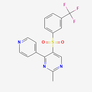 molecular formula C17H12F3N3O2S B7726264 2-Methyl-4-pyridin-4-yl-5-[3-(trifluoromethyl)phenyl]sulfonylpyrimidine 