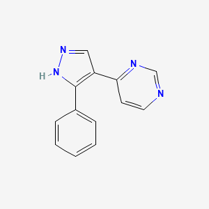 molecular formula C13H10N4 B7726268 4-(5-phenyl-1H-pyrazol-4-yl)pyrimidine 