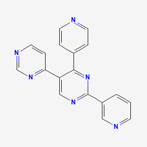 molecular formula C18H12N6 B7726273 2-Pyridin-3-yl-4-pyridin-4-yl-5-pyrimidin-4-ylpyrimidine 
