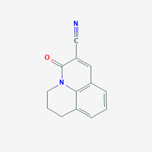 molecular formula C13H10N2O B7726285 3-Oxo-6,7-dihydro-3H,5H-pyrido[3,2,1-ij]quinoline-2-carbonitrile 