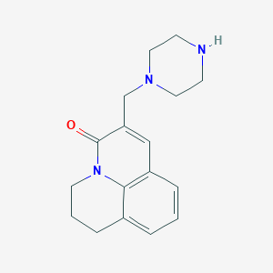molecular formula C17H21N3O B7726293 6-(piperazin-1-ylmethyl)-2,3-dihydro-1H,5H-pyrido[3,2,1-ij]quinolin-5-one CAS No. 885954-21-2