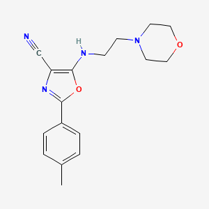 molecular formula C17H20N4O2 B7726319 2-(4-Methylphenyl)-5-{[2-(morpholin-4-yl)ethyl]amino}-1,3-oxazole-4-carbonitrile 