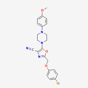 molecular formula C22H21BrN4O3 B7726351 2-[(4-Bromophenoxy)methyl]-5-[4-(4-methoxyphenyl)piperazin-1-yl]-1,3-oxazole-4-carbonitrile 