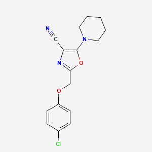 molecular formula C16H16ClN3O2 B7726355 2-(4-Chloro-phenoxymethyl)-5-piperidin-1-yl-oxazole-4-carbonitrile 