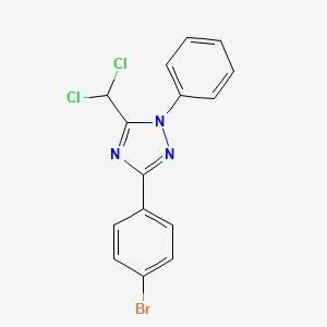molecular formula C15H10BrCl2N3 B7726479 3-(4-bromophenyl)-5-(dichloromethyl)-1-phenyl-1H-1,2,4-triazole 