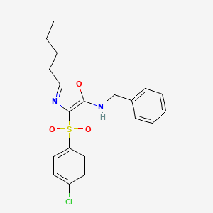 molecular formula C20H21ClN2O3S B7726502 N-Benzyl-2-butyl-4-(4-chlorobenzenesulfonyl)-1,3-oxazol-5-amine 