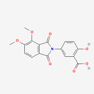 molecular formula C17H13NO7 B7726529 5-(4,5-dimethoxy-1,3-dioxo-1,3-dihydro-2H-isoindol-2-yl)-2-hydroxybenzoic acid 