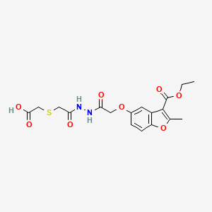molecular formula C18H20N2O8S B7726542 ({2-[2-({[3-(Ethoxycarbonyl)-2-methyl-1-benzofuran-5-yl]oxy}acetyl)hydrazinyl]-2-oxoethyl}sulfanyl)acetic acid 
