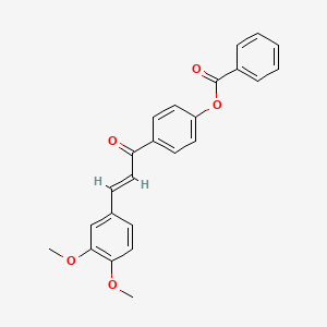 molecular formula C24H20O5 B7726556 4-[(2E)-3-(3,4-dimethoxyphenyl)prop-2-enoyl]phenyl benzoate 