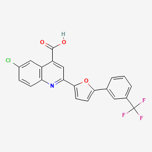 molecular formula C21H11ClF3NO3 B7726576 6-Chloro-2-{5-[3-(trifluoromethyl)phenyl]furan-2-yl}quinoline-4-carboxylic acid 