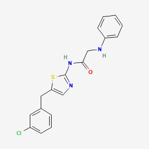 molecular formula C18H16ClN3OS B7726592 N-[5-(3-chlorobenzyl)-1,3-thiazol-2-yl]-N~2~-phenylglycinamide 