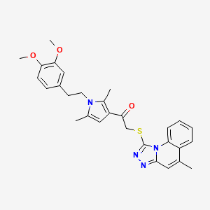 molecular formula C29H30N4O3S B7726675 1-{1-[2-(3,4-dimethoxyphenyl)ethyl]-2,5-dimethyl-1H-pyrrol-3-yl}-2-[(5-methyl[1,2,4]triazolo[4,3-a]quinolin-1-yl)sulfanyl]ethanone 