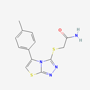 molecular formula C13H12N4OS2 B7726692 2-[[5-(4-Methylphenyl)-[1,3]thiazolo[2,3-c][1,2,4]triazol-3-yl]sulfanyl]acetamide 