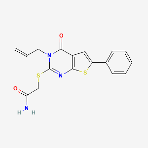 molecular formula C17H15N3O2S2 B7726731 2-{[4-Oxo-6-phenyl-3-(prop-2-en-1-yl)-3,4-dihydrothieno[2,3-d]pyrimidin-2-yl]sulfanyl}acetamide 