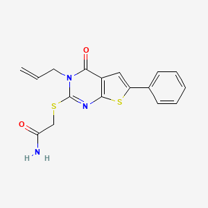 2-{[4-Oxo-6-phenyl-3-(prop-2-en-1-yl)-3,4-dihydrothieno[2,3-d]pyrimidin-2-yl]sulfanyl}acetamide