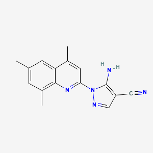 molecular formula C16H15N5 B7726742 5-amino-1-(4,6,8-trimethylquinolin-2-yl)-1H-pyrazole-4-carbonitrile 