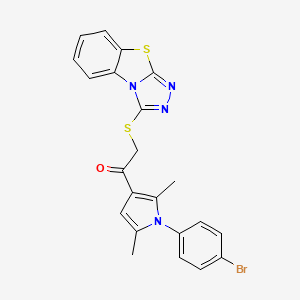 molecular formula C22H17BrN4OS2 B7726808 1-[1-(4-bromophenyl)-2,5-dimethyl-1H-pyrrol-3-yl]-2-([1,2,4]triazolo[3,4-b][1,3]benzothiazol-3-ylsulfanyl)ethanone 