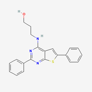 molecular formula C21H19N3OS B7726814 3-[(2,6-Diphenylthieno[2,3-d]pyrimidin-4-yl)amino]propan-1-ol 