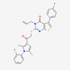 3-Allyl-5-(4-fluorophenyl)-2-({2-[1-(2-fluorophenyl)-2,5-dimethyl-1H-pyrrol-3-YL]-2-oxoethyl}sulfanyl)thieno[2,3-D]pyrimidin-4(3H)-one