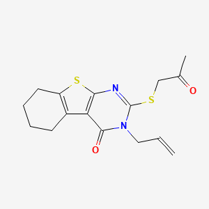 molecular formula C16H18N2O2S2 B7726832 2-[(2-oxopropyl)sulfanyl]-3-(prop-2-en-1-yl)-5,6,7,8-tetrahydro[1]benzothieno[2,3-d]pyrimidin-4(3H)-one 
