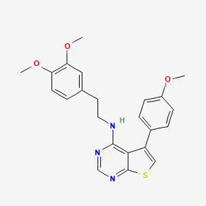 molecular formula C23H23N3O3S B7726845 N-[2-(3,4-dimethoxyphenyl)ethyl]-5-(4-methoxyphenyl)thieno[2,3-d]pyrimidin-4-amine 