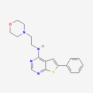 molecular formula C18H20N4OS B7726863 N-(2-morpholin-4-ylethyl)-6-phenylthieno[2,3-d]pyrimidin-4-amine 