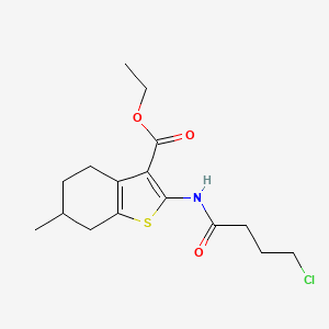 molecular formula C16H22ClNO3S B7726872 Ethyl 2-(4-chlorobutanoylamino)-6-methyl-4,5,6,7-tetrahydro-1-benzothiophene-3-carboxylate 